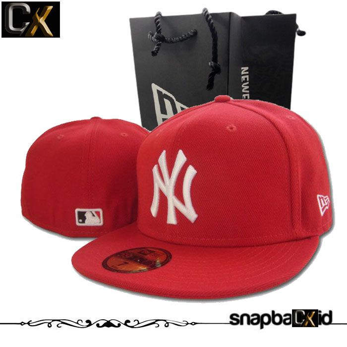 Jual Topi NY Yankees Red Fitted Build Up MLB Baseball Import | Shopee ...