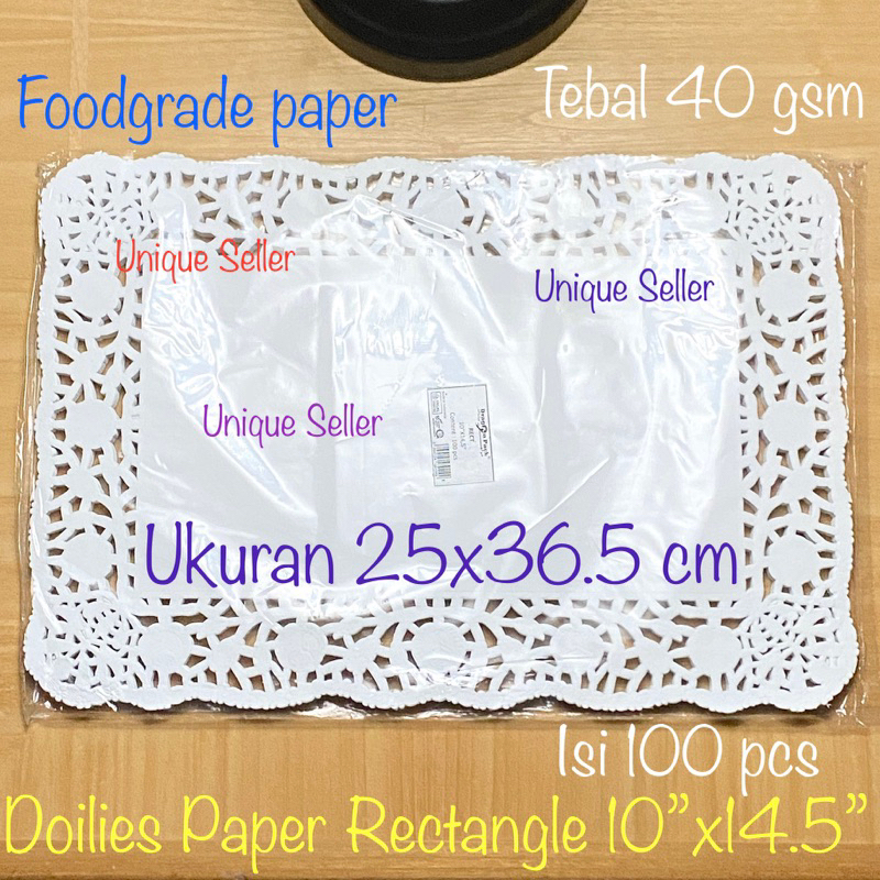 Jual [Isi100] Doilies Paper Kotak Rectangle 16.5x24 16x35 20x30 25x36.5 ...