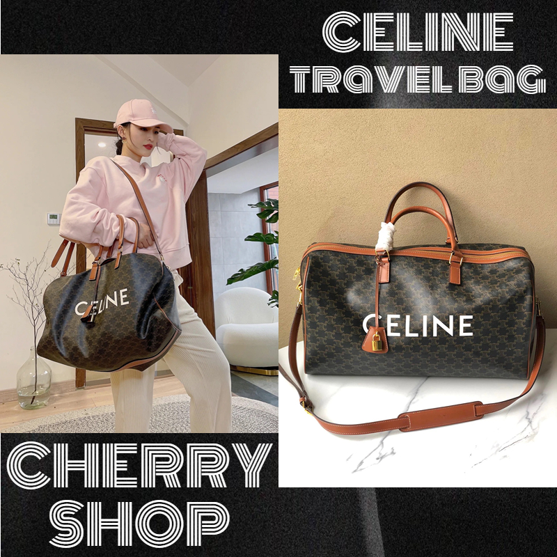 Jual 100 authentic CELINE logo and logo print travel bag Large