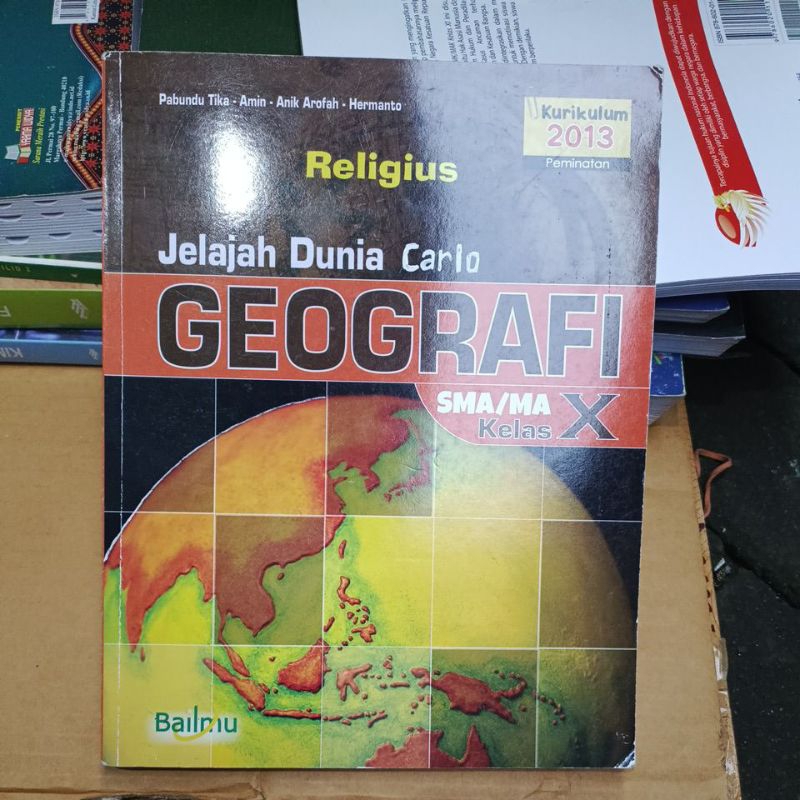 Jual Buku Original Bekas Jelajah Dunia Geografi Kelas 1 X Sma Kurikulum