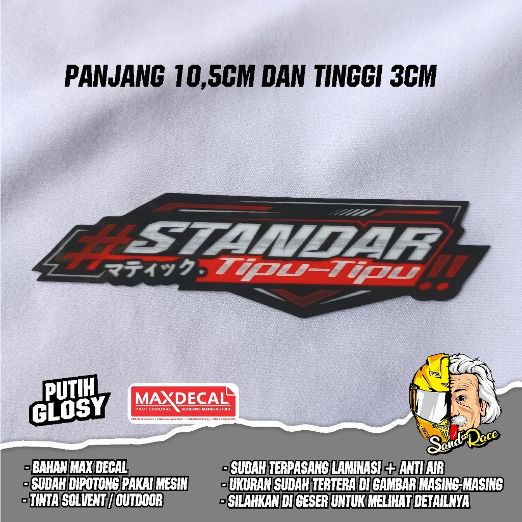Jual stiker motor standar tipu tipu / sticker helm viral std tipu tipu ...
