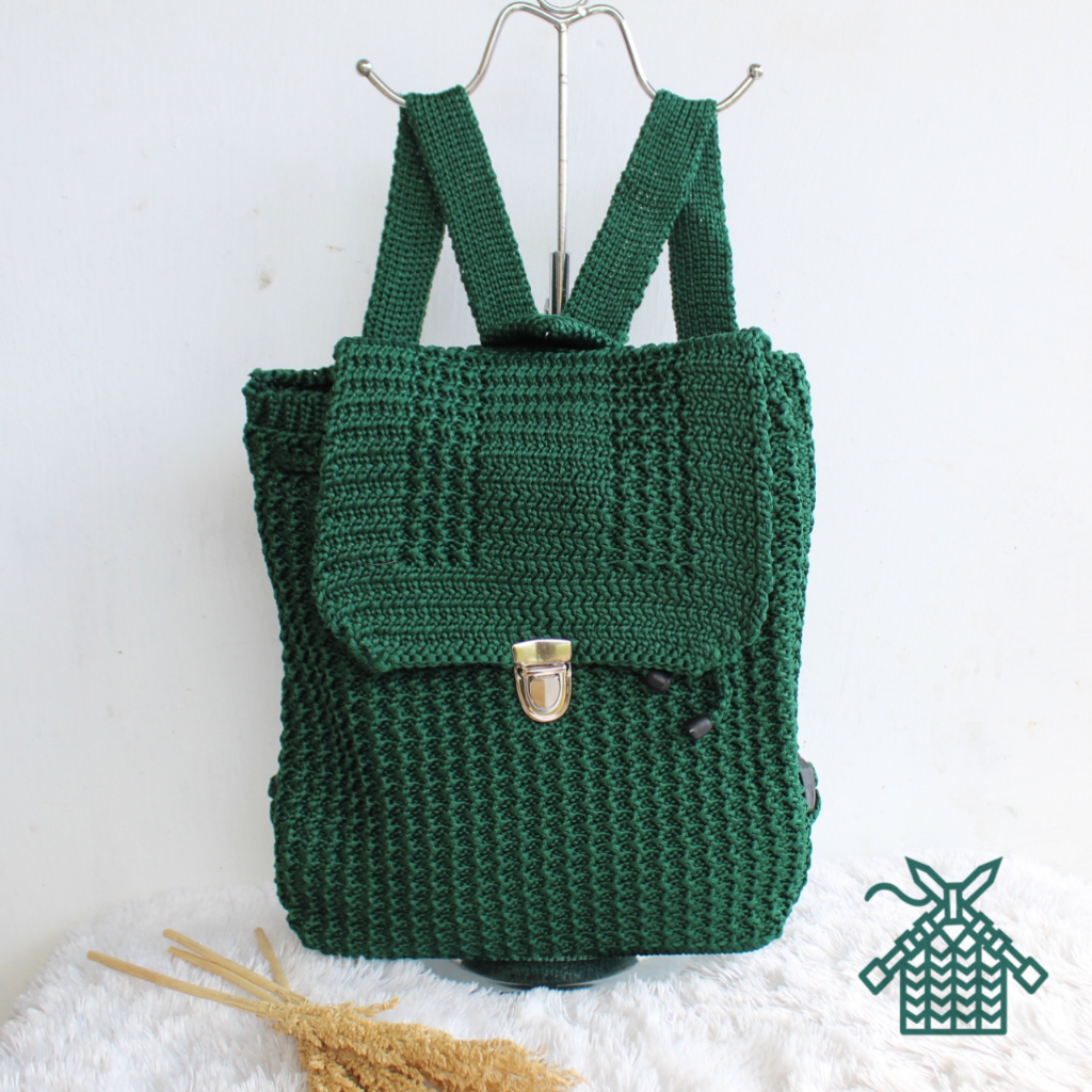 Jual Tas gendong rajut murah / backpack rajut murah / RANSEL rajutan