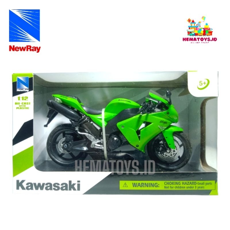 KAWASAKI ZX-10R NINJA GREEN 1/12 DIECAST MOTORCYCLE MODEL BY