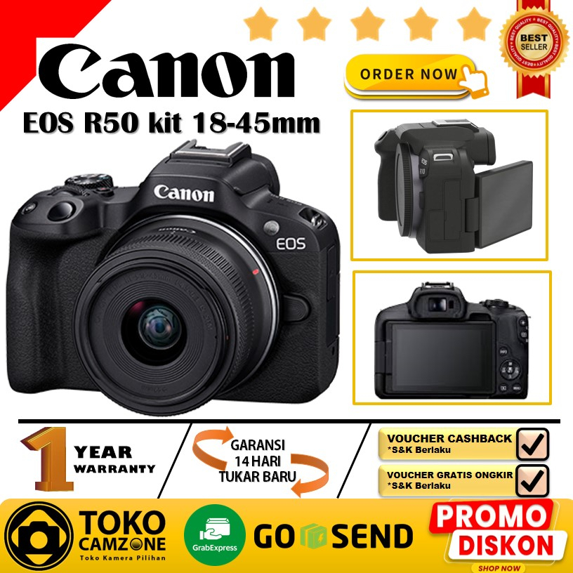 Jual Canon Eos R50 Kit 18-45mm Mirrorless Camera 