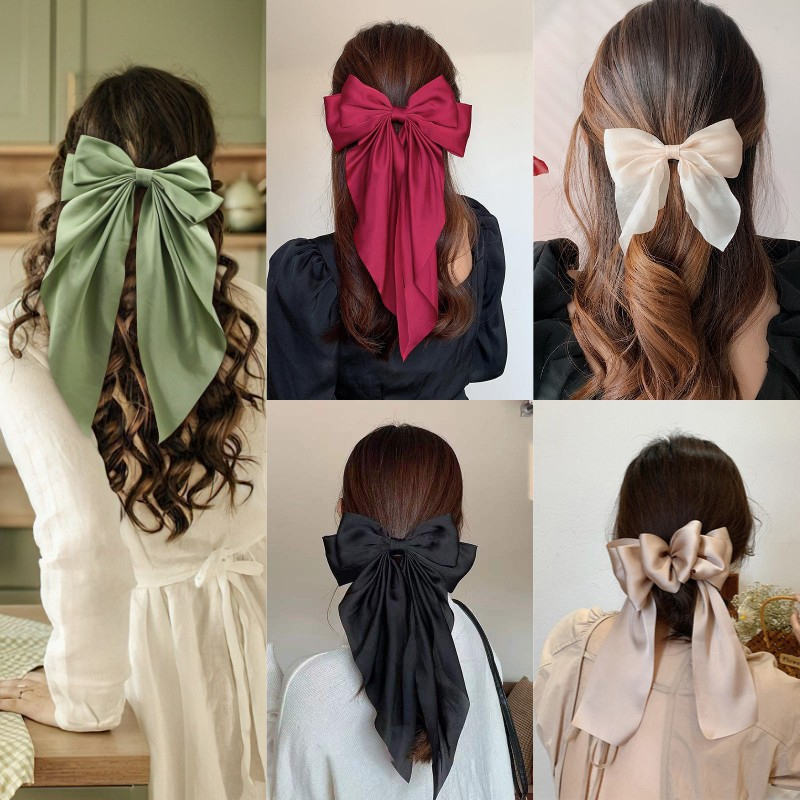 Jual COD Klip Rambut Pita Besar Korea Elegan Jepit Rambut pita Busur ...
