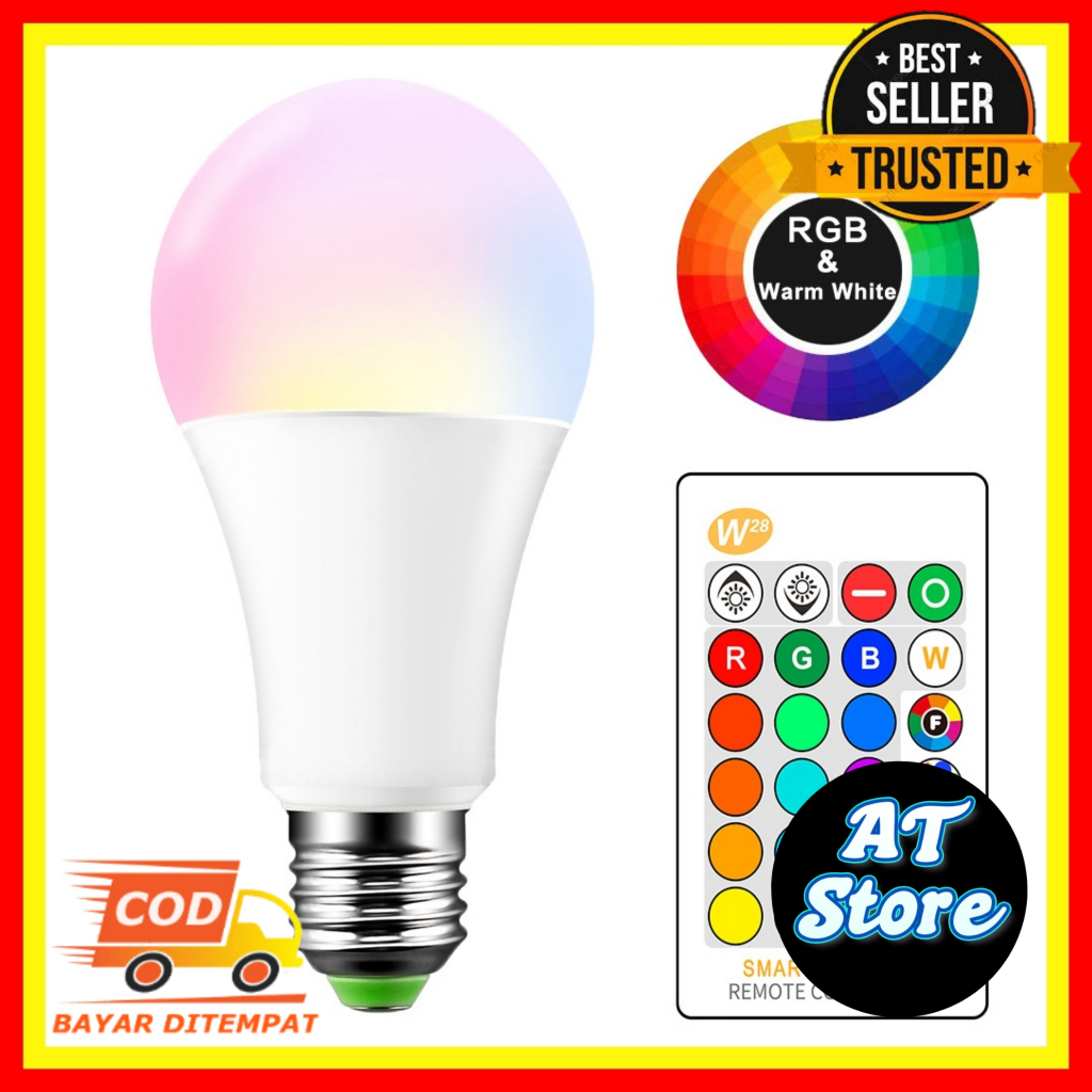 Jual LAMPU BOHLAM RGB DENGAN REMOTE CONTROL | Shopee Indonesia