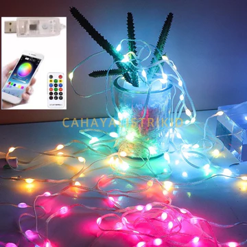 Lampu Led Strip 5050 3528 2835 Rgb Warna Warni Ip44 5M 10M Ac 220V Adaptor Remote (Lampu Tiktok)