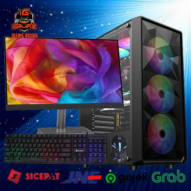 Jual FULL SET PC Gaming Core i3 12100F I GTX 1650 4GB I Monitor 24 Inch