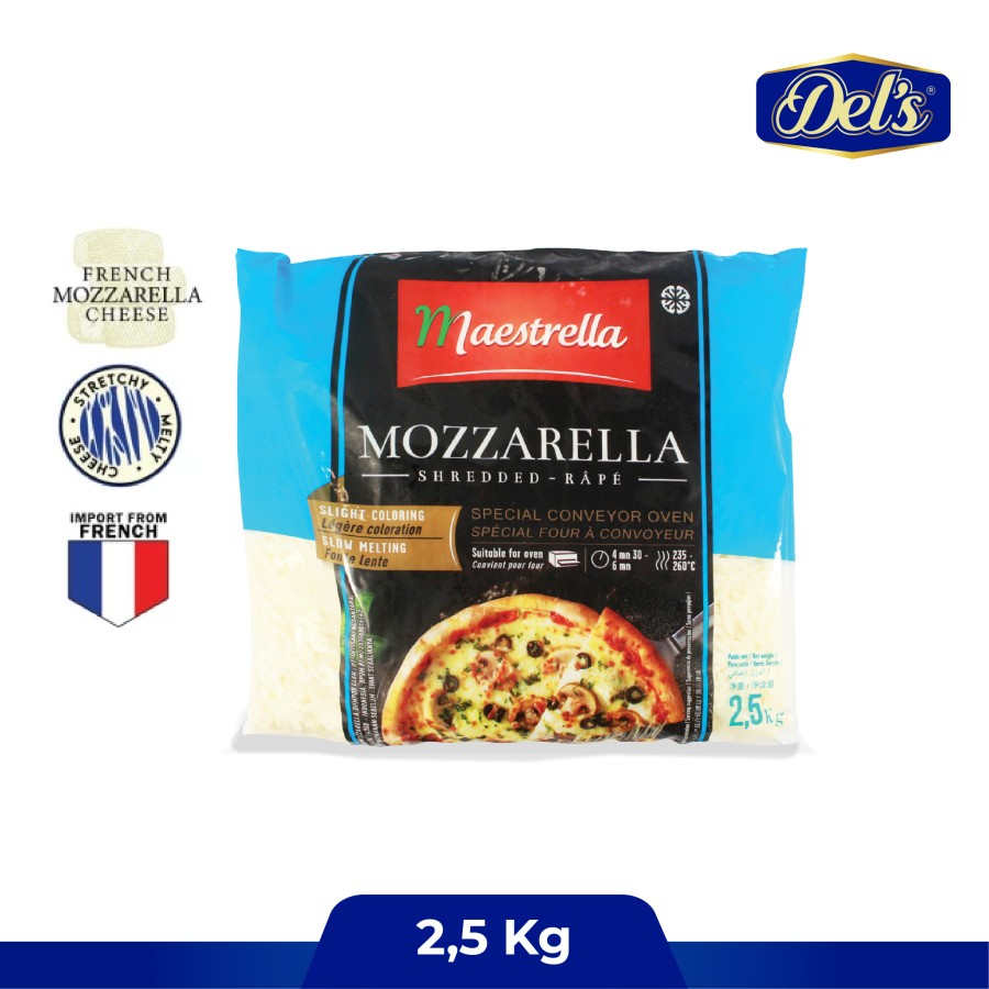 Jual Del's Maestrella Mozzarella Cheese / Keju Mozzarella Maestrella