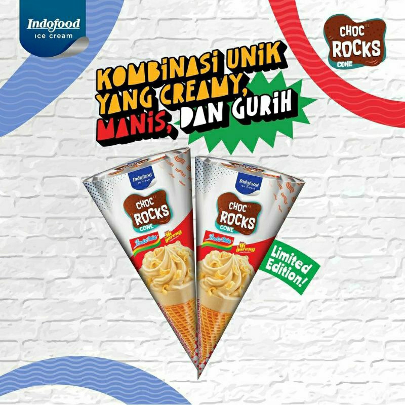 Jual Ice cream Choc Rocks Cone Indomie / es krim Indo Mie Indofood ...