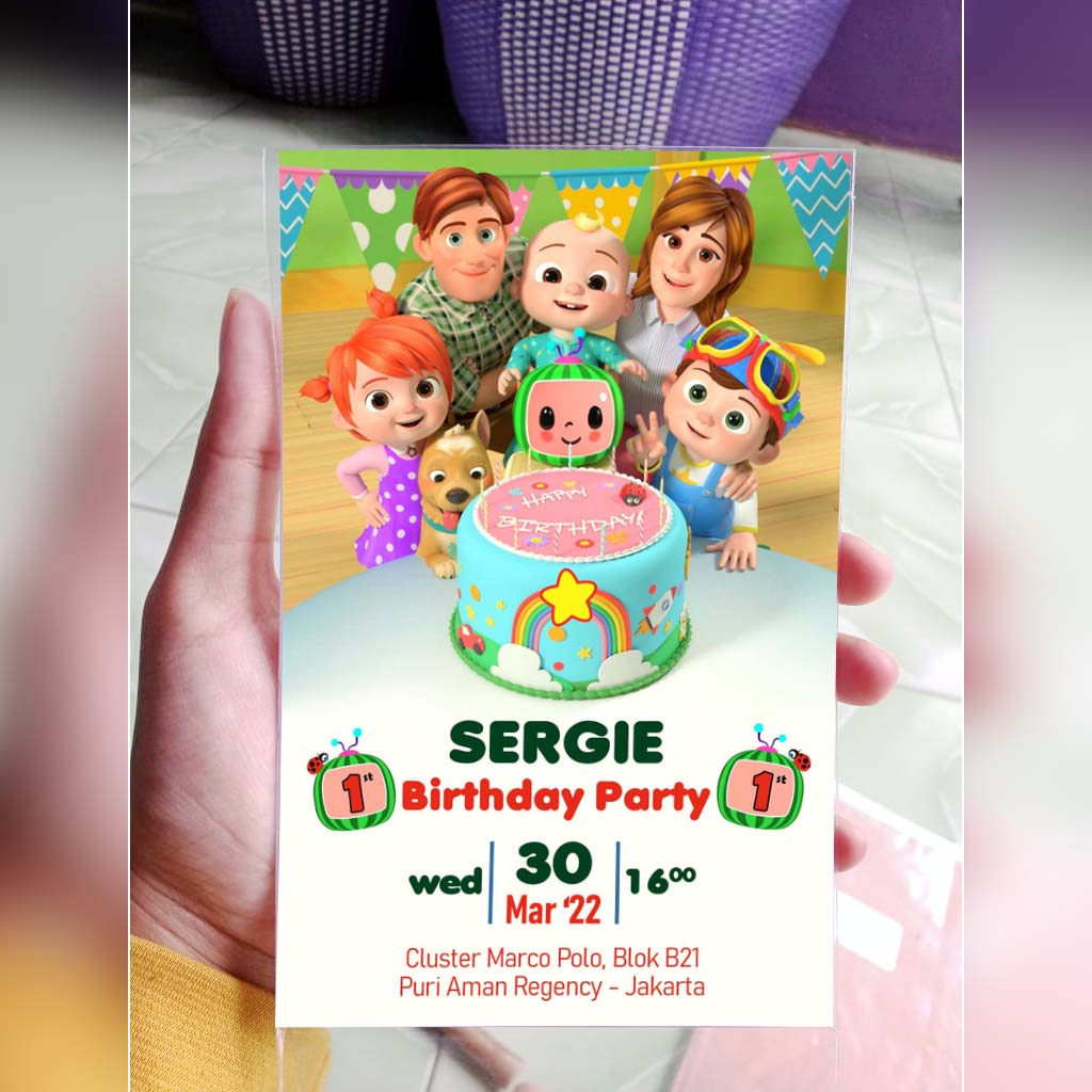 Jual Kartu Undangan Ulang Tahun Anak Cocomelon | Shopee Indonesia