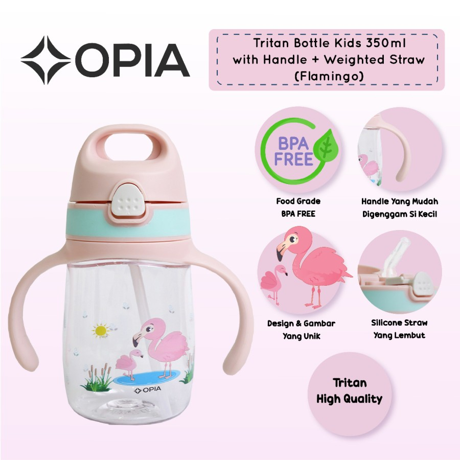 Jual Opia Push Straw Handle Bottle Tritan 350ml | Shopee Indonesia
