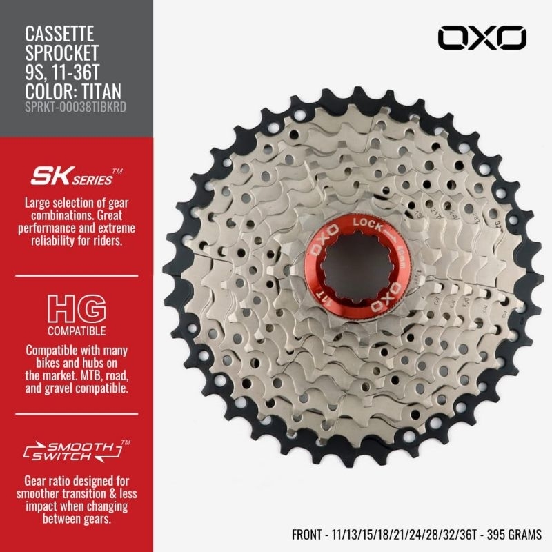 Jual SPROCKET CASSETTE SLOP / GEAR BELAKANG SEPEDA OXO 9SP 9 SPEED 11 ...
