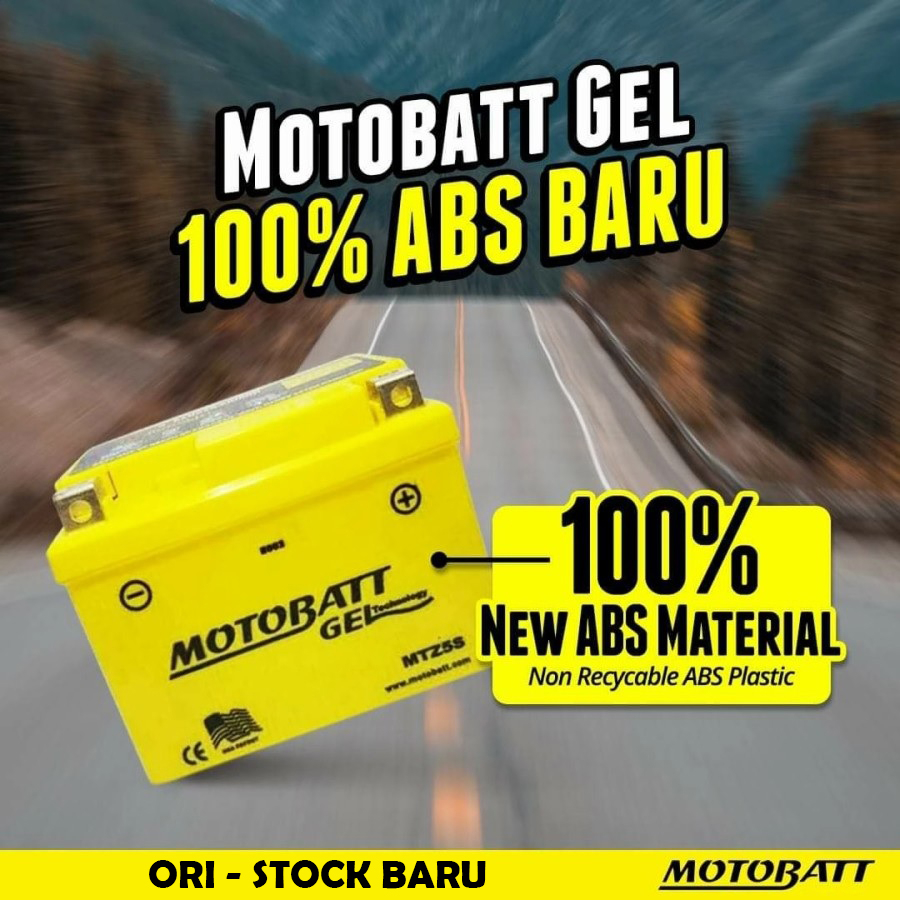 Aki Motor Honda BeAT, BeAT FI, BeaT Karbu, Vario 110, Revo, Supra X 125, Spacy Motobatt MTZ5S MF Aki Kering Gel