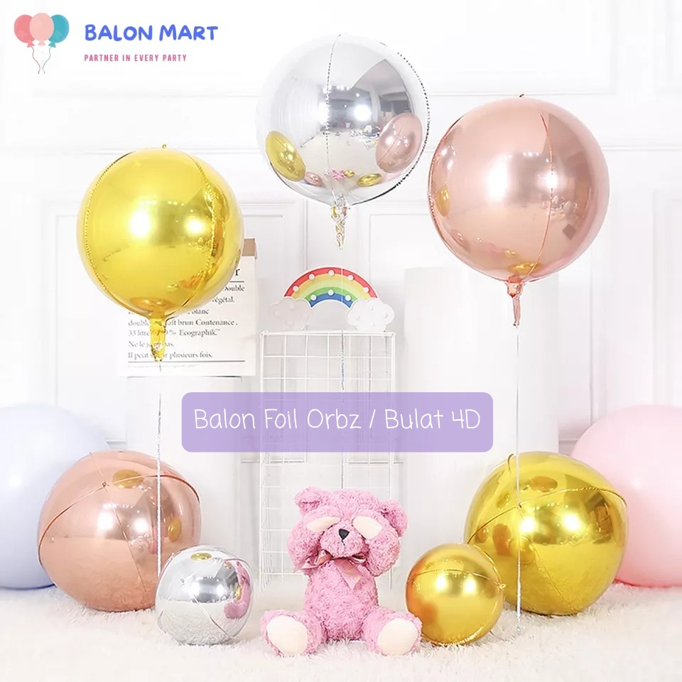 Jual Balon Foil Bulat / Orbs 4D | Shopee Indonesia