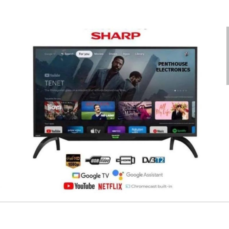 Jual led sharp 50" android digital smart goo gle tv full hd azan reminder bluetooth 5