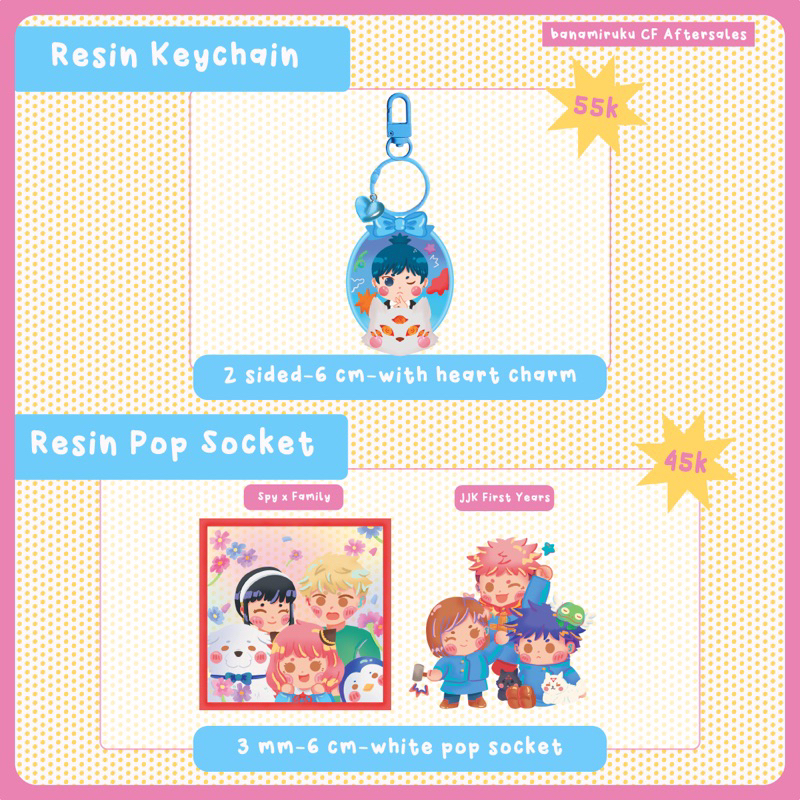 Jual CF16 Aftersale - Resin Keychain & Pop Socket Jujutsu Kaisen, Spy x ...