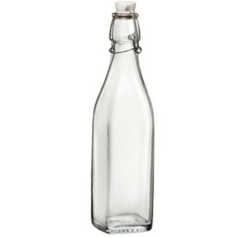 Jual Botol Kaca Tutup Swing 1000ml KOTAK/ Botol Kaca Kombucha Kopi Susu ...