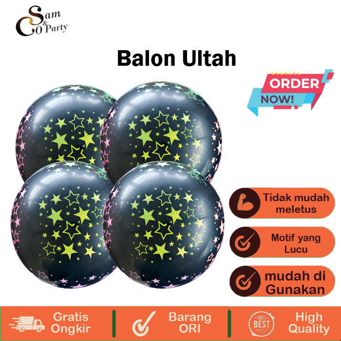 Jual Balon Latex Ulang Tahun / Balon Glossy / Balon Ultah Warna Hitam