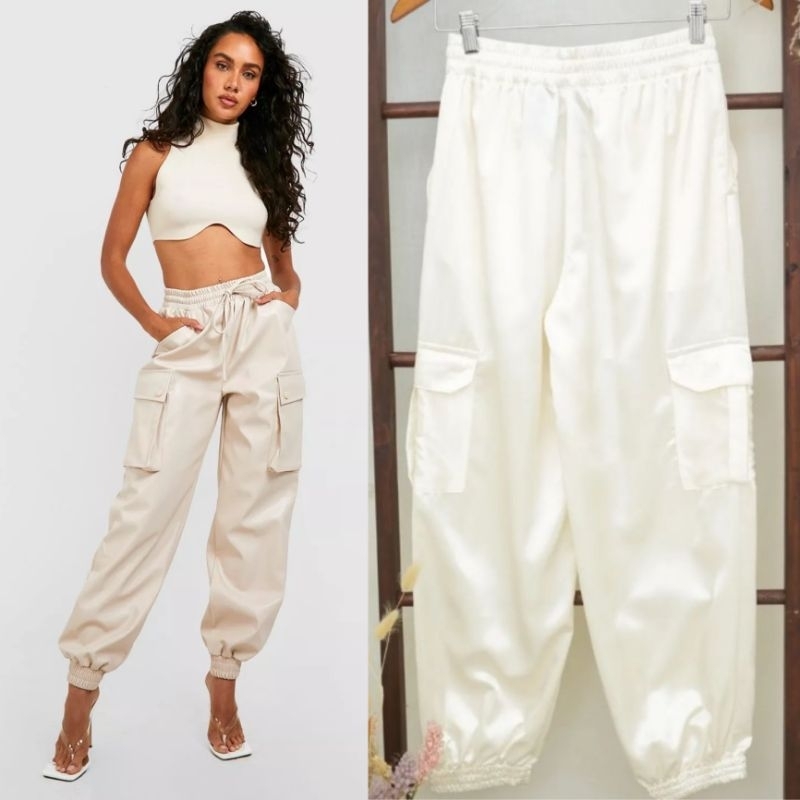 Jual H&M JOGGER CARGO PANTS SATIN Shopee Indonesia