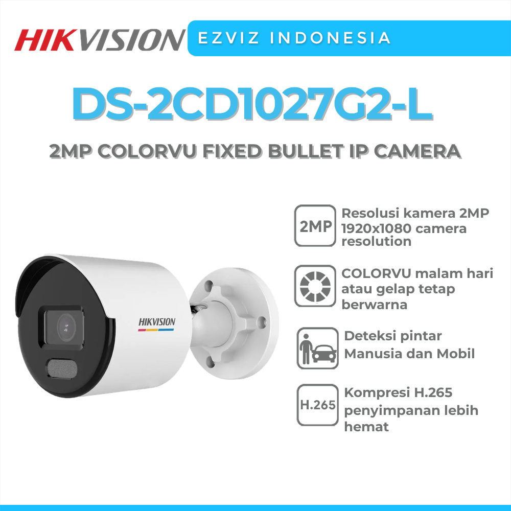 Jual Hikvision Ds 2cd1027g2 L 2mp Colorvu Md Fixed Bullet Network