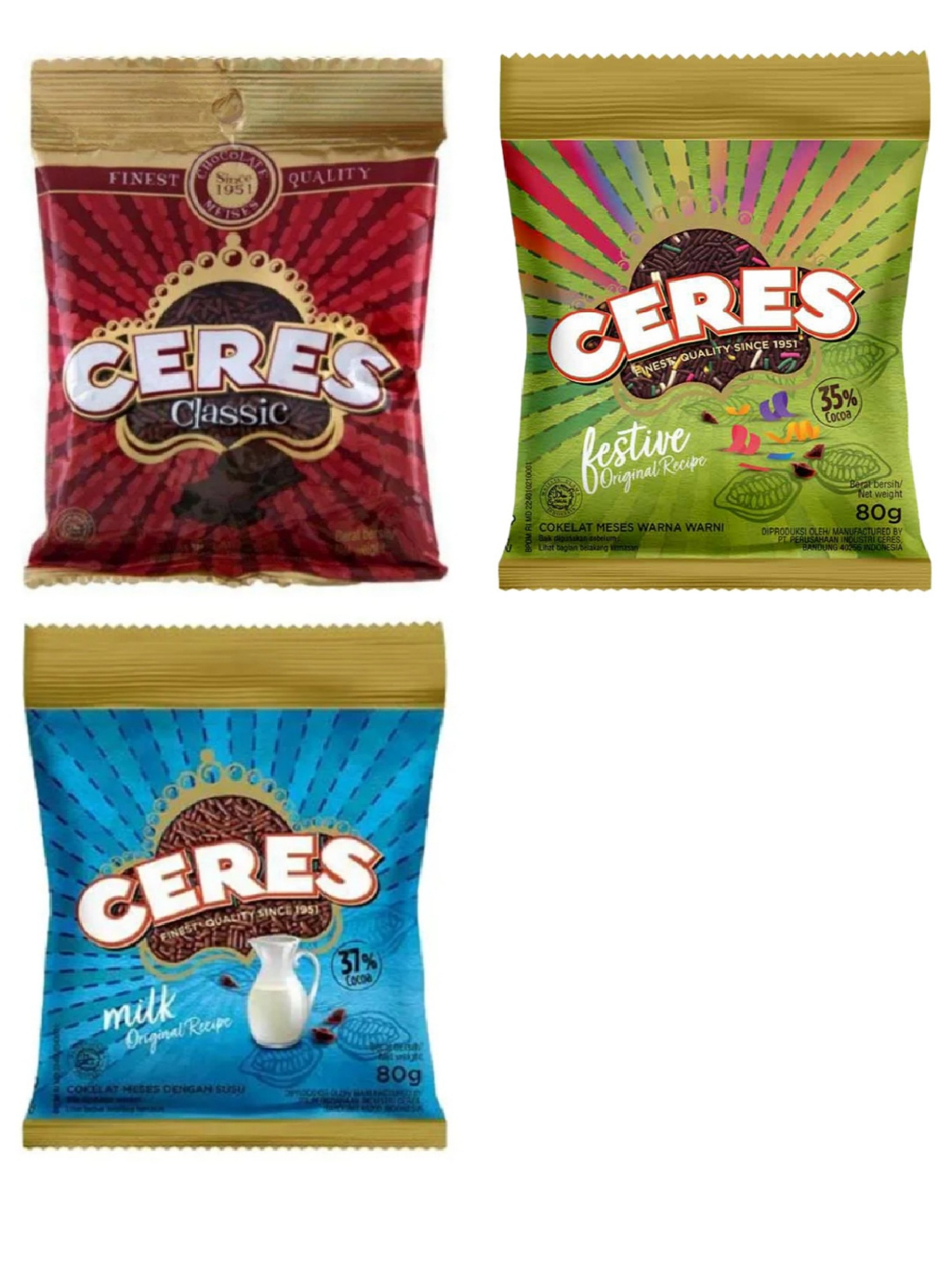 Jual Ceres hagelslag meises classic, milk dan festive kemasan 80gr ...
