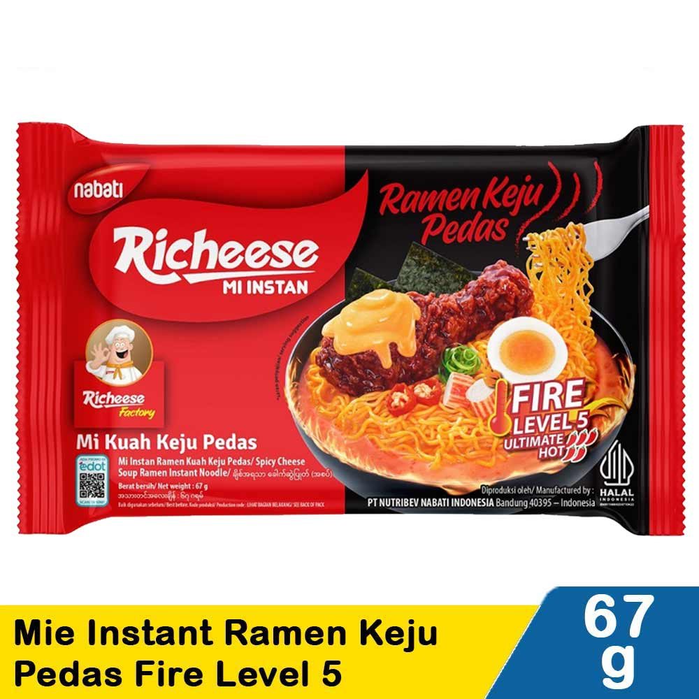 Jual Nabati Richeese Mi Instan Viral Mi Goreng Keju Lv 0 / Lv 3 / Lv 5 ...