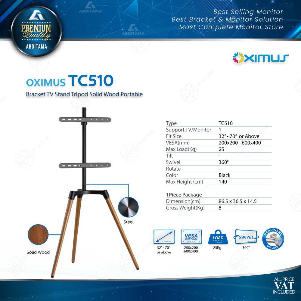 Jual Bracket Tv Standing Tripod Sudut Portable Kayu Oximus Tc Shopee Indonesia