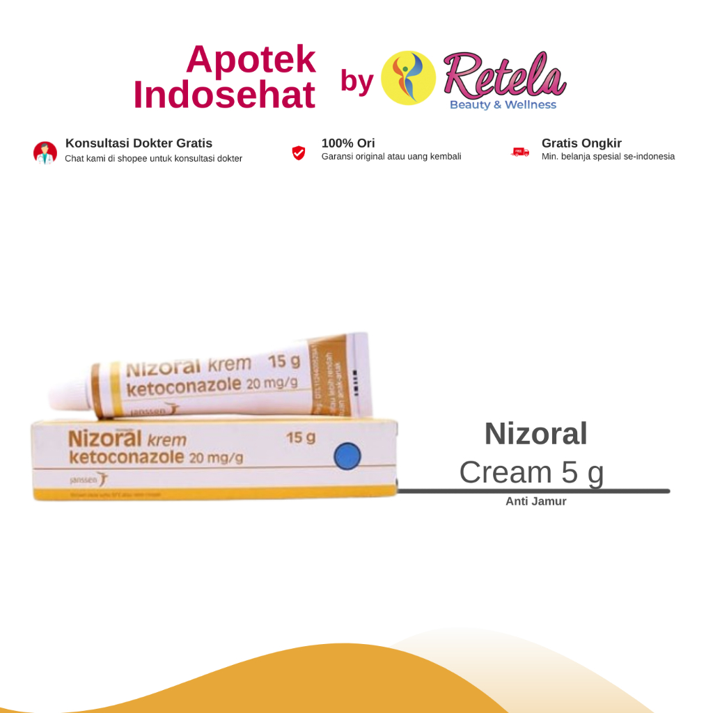 Jual Nizoral Cream 5 g / antijamur golongan imidazole / athlete's foot / kurap / infeksi