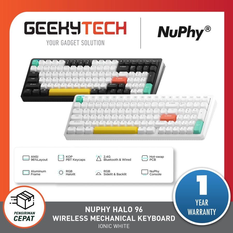 Jual Nuphy Halo 96 Wireless Hot-swappable Mechanical Keyboard | Shopee ...