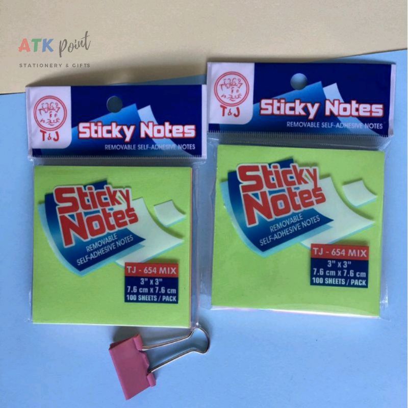 Jual ATK-POINT | T&J Sticky notes 100 sheets / pack 3x3 TJ 654-mix ...