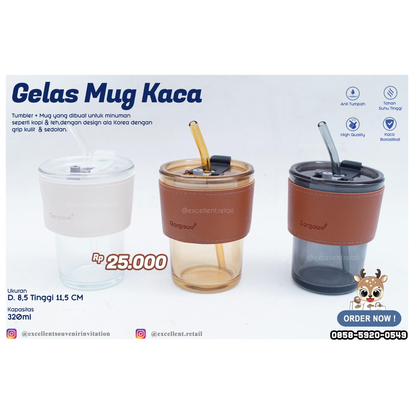 Jual Gelas Tumbler Aesthetic Gelas Kaca Viral Tumbler Gelas Kaca 2in1 Water Bottle Cup Of 9611