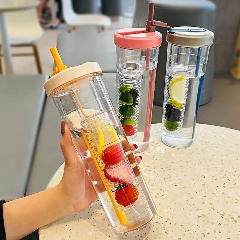 Jual Botol Minum Sedotan Transparan Botol Infuser Water Minuman Buah |  Shopee Indonesia