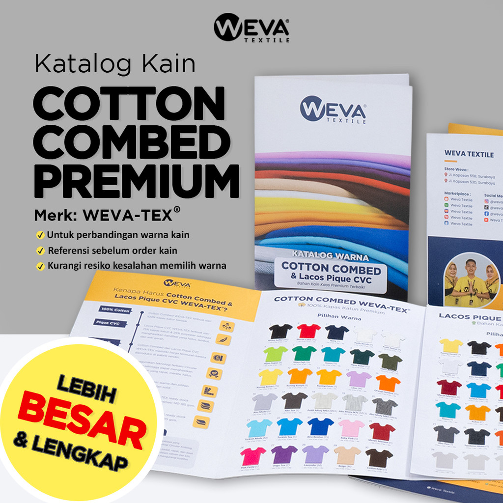 Jual Buku Katalog Bahan Kain Cotton Combed Premium Lebih Besar Dan ...