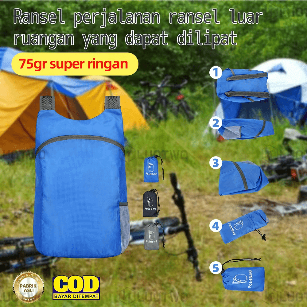 Jual Ransel Lipat Luar Ruangan Ransel Perjalanan Bahu Portabel Ultra