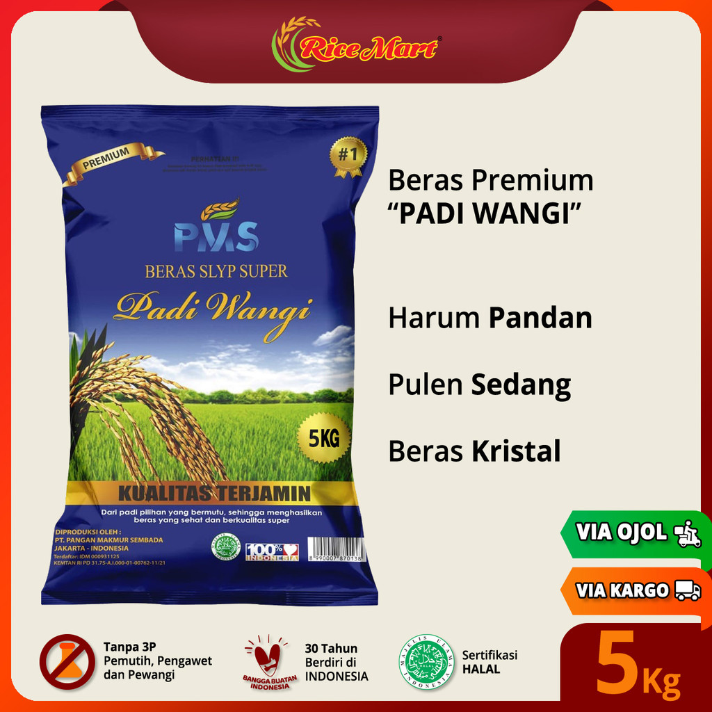 Jual Beras PADI WANGI 5 kg - Beras Premium - Harum Pandan - Pulen ...