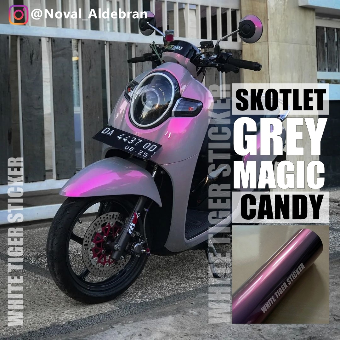 Jual Skotlet Stiker Motor Abu Abu Lembayung Skotlet Grey Volcano Magic