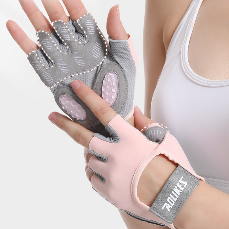 Jual Half finger gloves Liquid Silicone Protective Fitness Gloves Jump