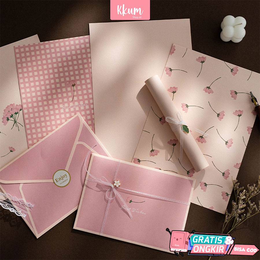 Jual 12 PCS Kertas surat ucapan/ Letter set aesthetic/ kartu ucapan