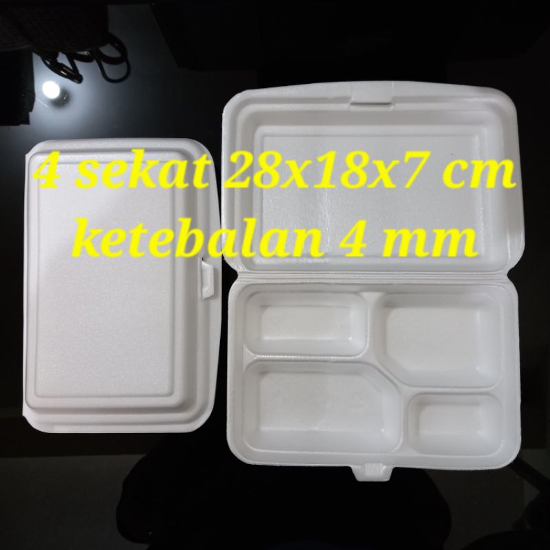 Jual Kotak Makan Styrofoam Sterofoam Sekat Tempat Nasi Harga Grosir Shopee Indonesia