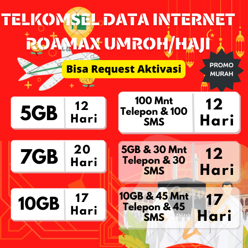 Jual PROMO PAKET INTERNET TELEPON SMS TELKOMSEL ROAMAX UNTUK HAJI UMROH ...