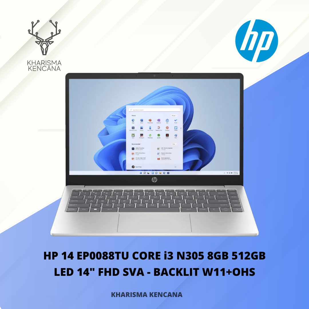 Jual HP 14 EP0088TU Core i3 N305 8GB 512GB 14'' FHD W11+OHS BACKLIT KEYBOARD Shopee Indonesia