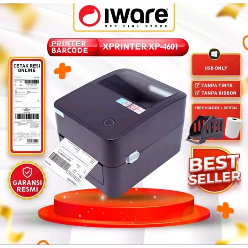Jual PRINTER BERCODE XPRINTER XPD4601B/PRINTER THERMAL/PRINTER RESI