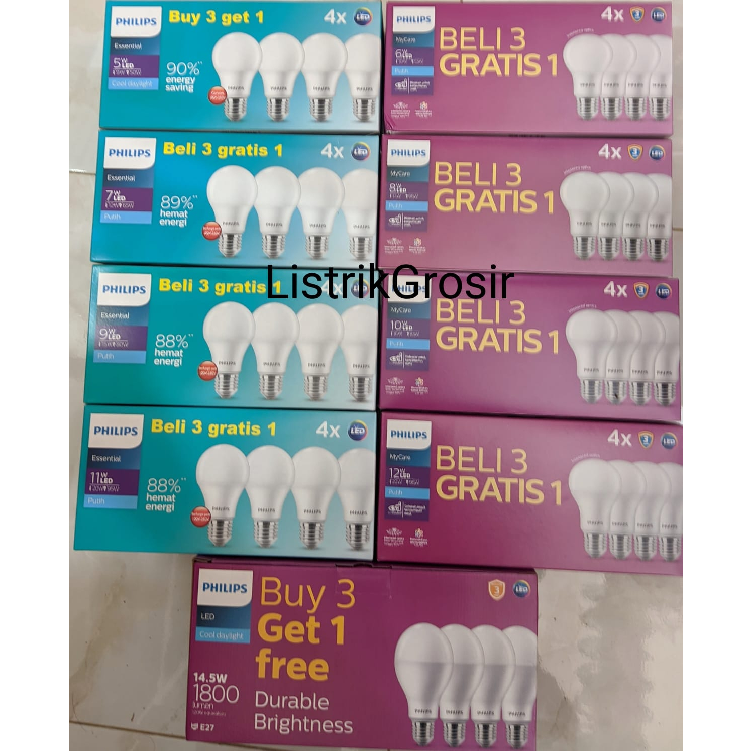 Jual Philips Led Paket Bulb My Care W W W W W W Essential W