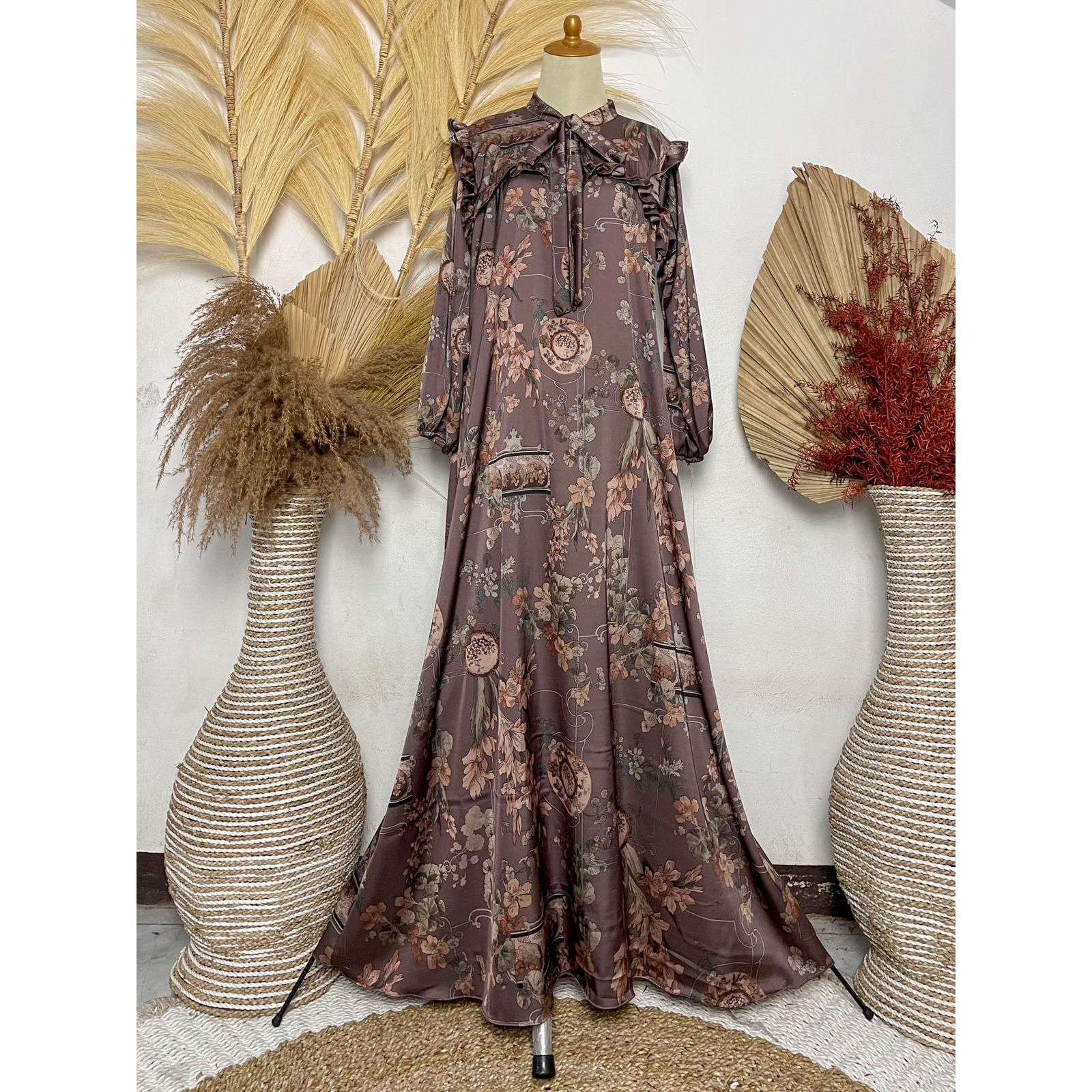 Jual COD - Amara Dress Matt Silk Premium/Dress Motif Terbaru/Dress Silk