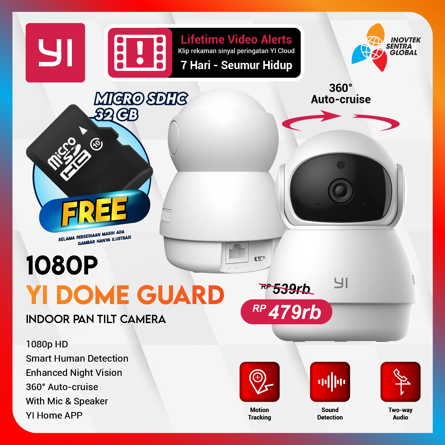 Jual Yi Dome Guard CCTV 1080P Smart IP Camera Global - Garansi Resmi ...