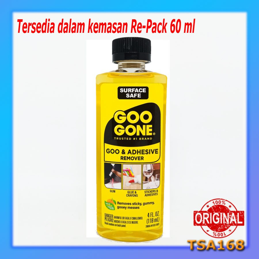 Jual Goo Gone 118 ml 4 Oz RePack 60ml Adhesive Remover Pembersih Lem ...