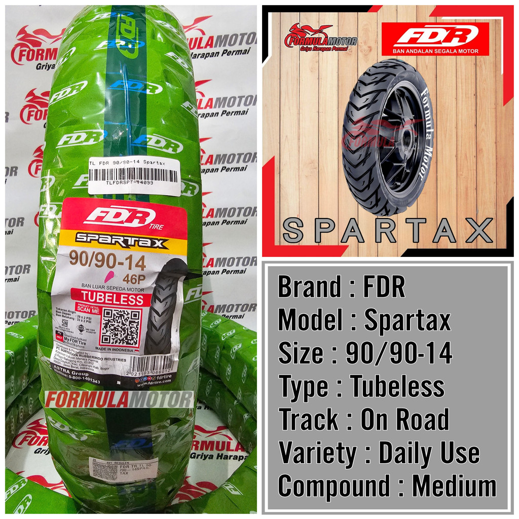 Jual Ban Fdr Spartax Ring Tubeless Ban Belakang Beat Vario Spacy Scoopy Genio