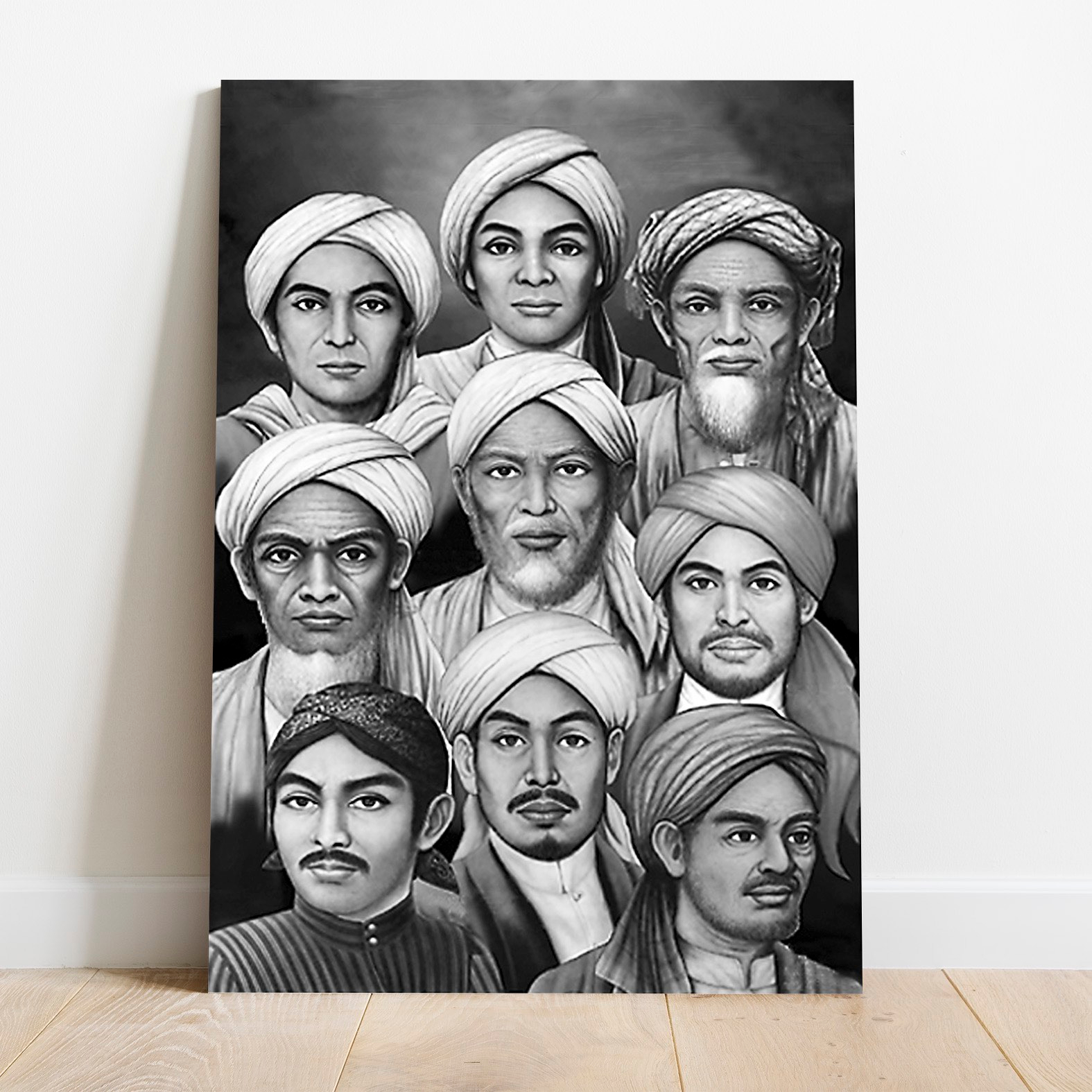 Jual Poster Kayu MDF Walisongo Black and White BW Wali Songo | Shopee