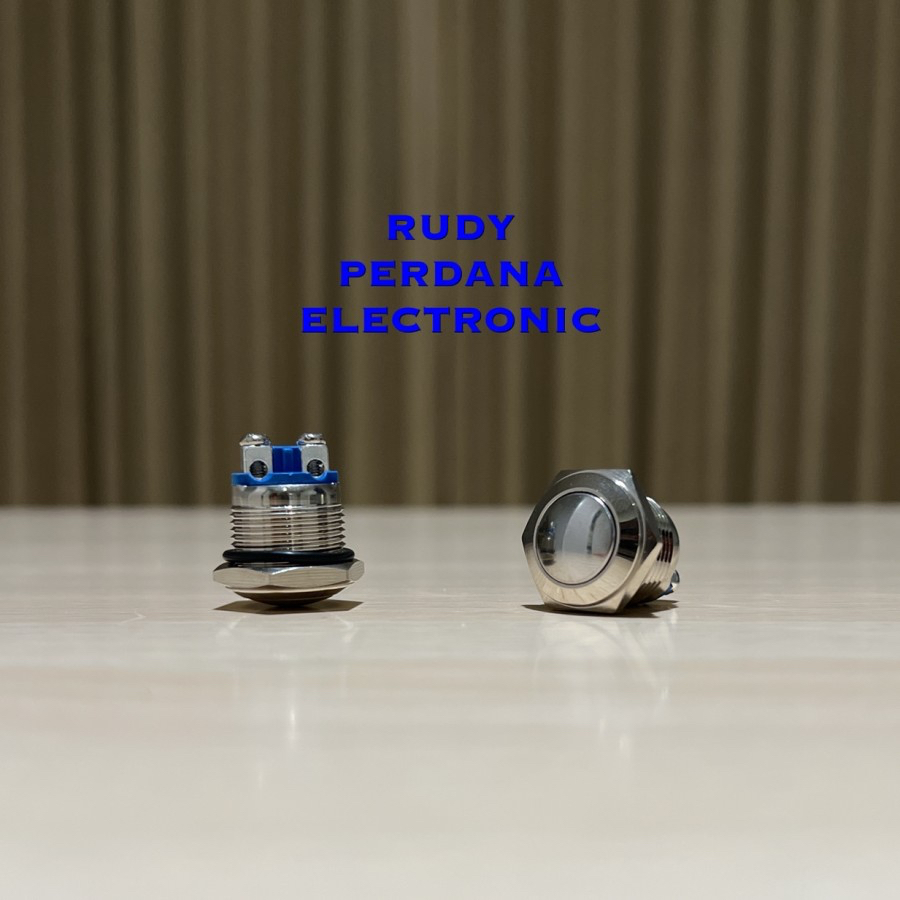 Jual SWITCH PUSH BUTTON SAKLAR ON 2 PIN 16MM ROUND BULAT BESI METAL ...